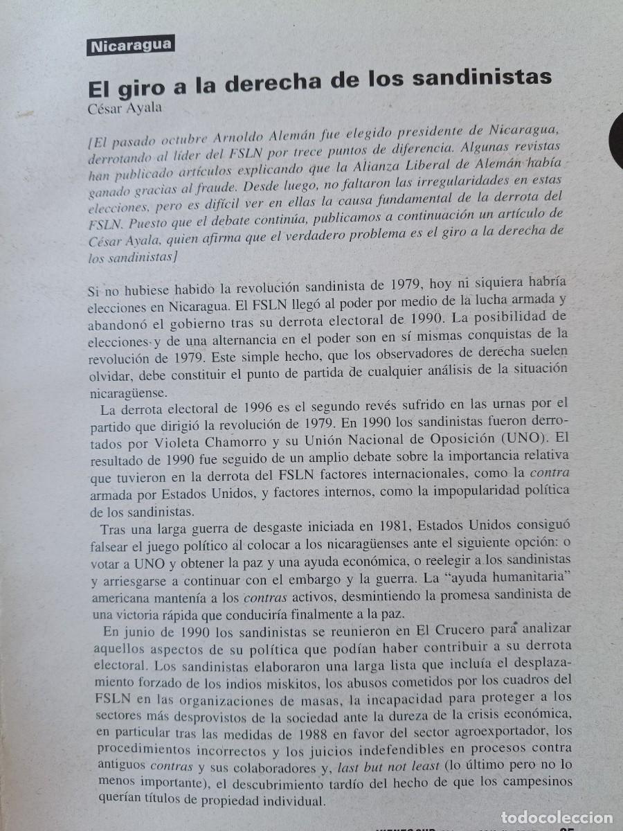 Coleccionismo de revistas y peri&oacute;dicos: NICARAGUA, GIRO A LA DERECHA DE LOS SANDINISTAS. 7 P&Aacute;GS DE REVISTA VIENTO SUR 1997