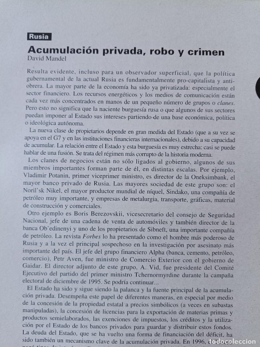 Coleccionismo de revistas y peri&oacute;dicos: RUSIA CAPITALISTA: ACUMULACI&Oacute;N PRIVADA, ROBO Y CRIMEN. 8 P&Aacute;GS DE REVISTA VIENTO SUR 1997