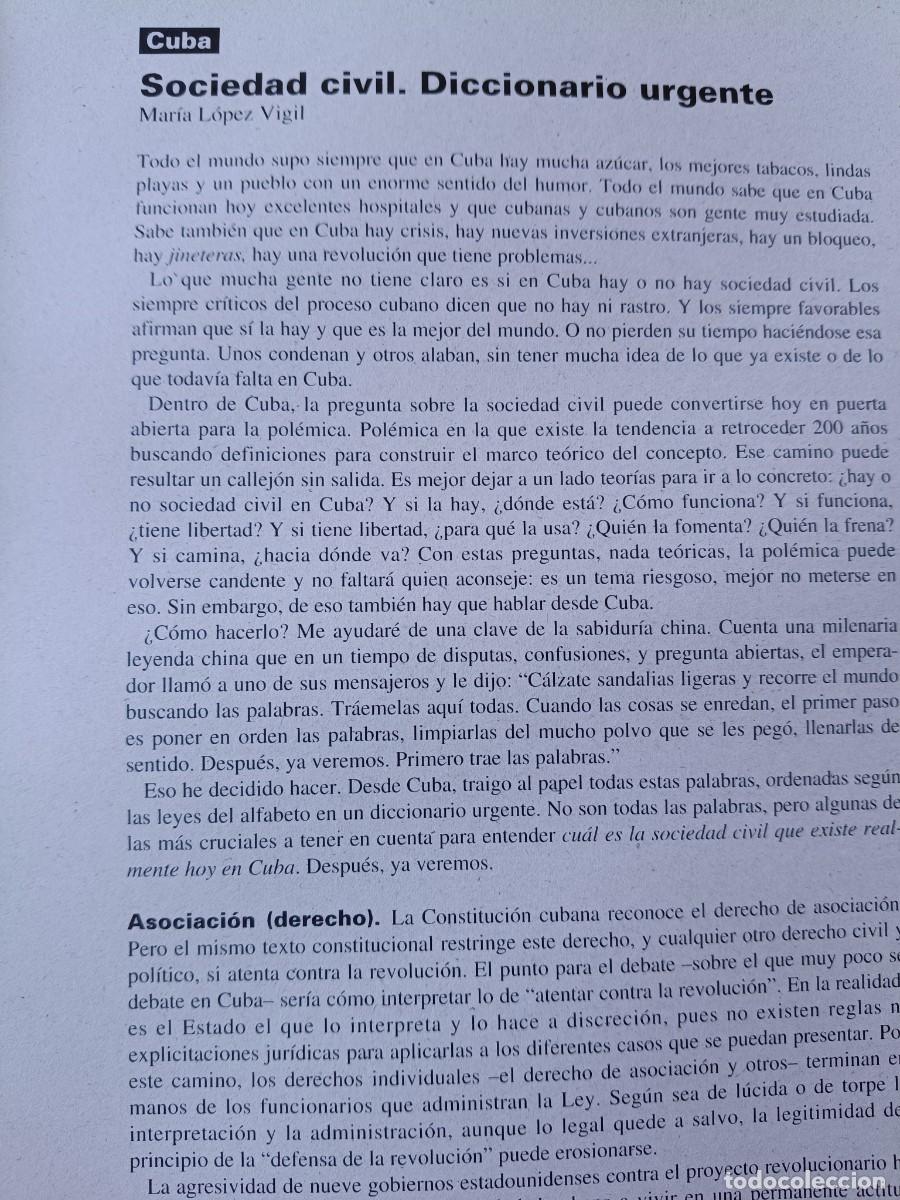 Coleccionismo de revistas y peri&oacute;dicos: LA SOCIEDAD CIVIL EN CUBA. 14 P&Aacute;GS DE REVISTA VIENTO SUR 1997