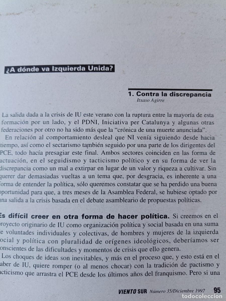 Coleccionismo de revistas y peri&oacute;dicos: DOSSIER. CRISIS DE IZQUIERDA UNIDA. 33 P&Aacute;GS DE REVISTA VIENTO SUR 1997