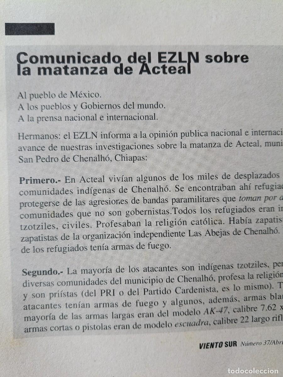 Coleccionismo de revistas y peri&oacute;dicos: M&Eacute;XICO: COMUNICADO DEL EZLN SOBRE LA MATANZA DE ACTEAL. 6 PAGS. DE REVISTA VIENTO SUR 1998