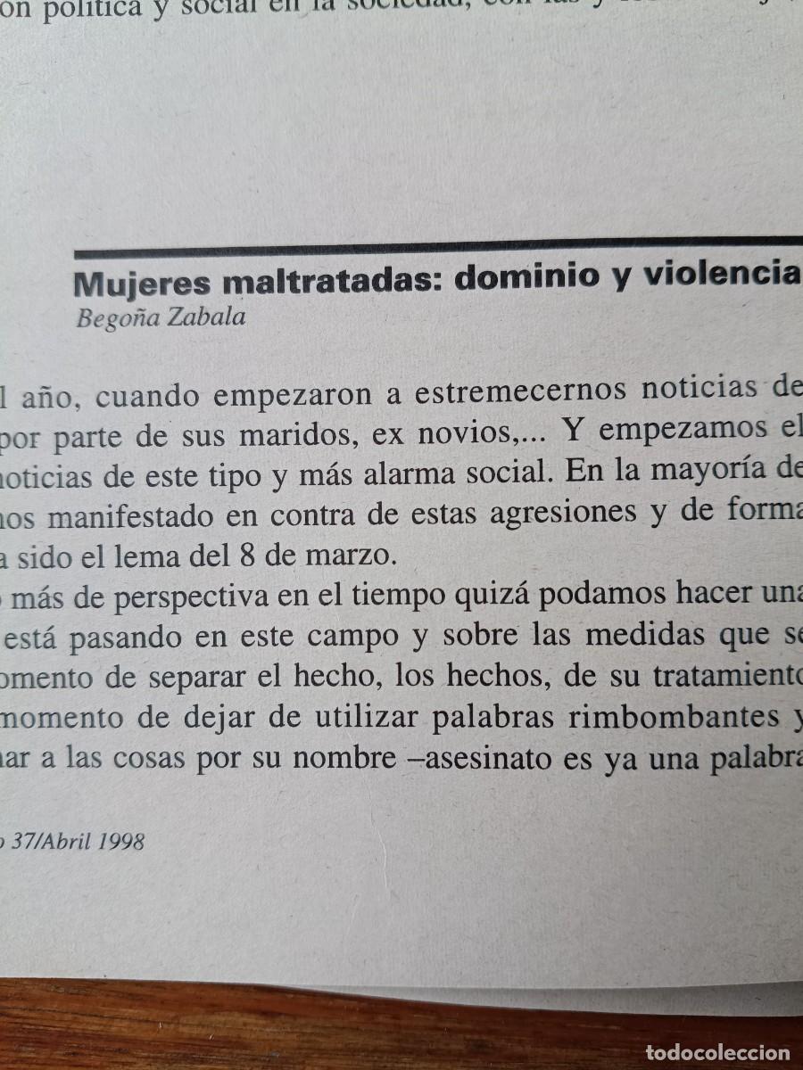 Coleccionismo de revistas y peri&oacute;dicos: MUJERES MALTRATADAS: DOMINIO Y VIOLENCIA. 5 P&Aacute;GS. DE REVISTA VIENTO SUR 1998