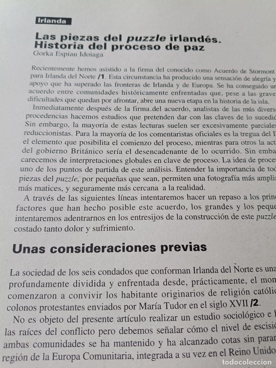 Colecionismo de Revistas e Jornais: IRLANDA: HISTORIA DEL PROCESO DE PAZ. 10 P&Aacute;GS. DE REVISTA VIENTO SUR 1998