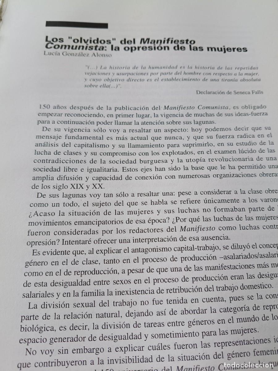 Coleccionismo de revistas y peri&oacute;dicos: LA OPRESI&Oacute;N DE LAS MUJERES OLVIDADA EN EL MANIFIESTO COMUNISTA. 8 P&Aacute;GS. DE REVISTA VIENTO SUR 1998