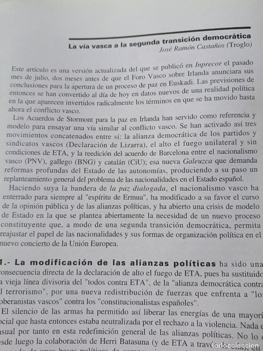Coleccionismo de revistas y peri&oacute;dicos: PROCESO DE PAZ EN EUSKADI Y SEGUNDA TRANSICI&Oacute;N DEMOCR&Aacute;TICA. 12 P&Aacute;GS. DE REVISTA VIENTO SUR 1998