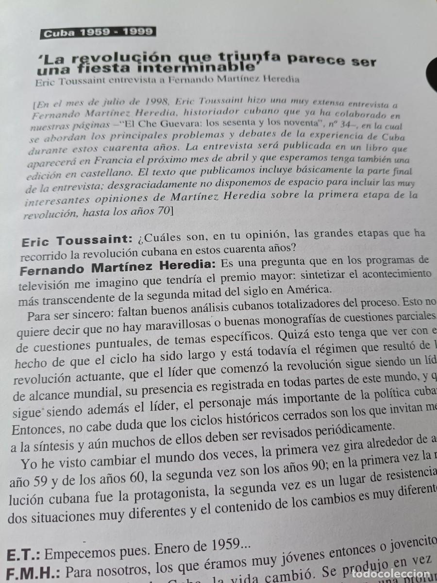 Coleccionismo de revistas y peri&oacute;dicos: CUBA, 40 A&Ntilde;OS DE REVOLUCI&Oacute;N. 10 P&Aacute;GS. DE REVISTA VIENTO SUR 1999