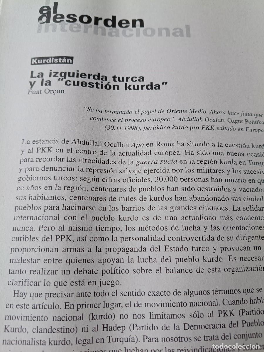 Coleccionismo de revistas y peri&oacute;dicos: KURDIST&Aacute;N: LA IZQUIERDA TURCA Y LA CUESTI&Oacute;N KURDA. 16 P&Aacute;GS. DE REVISTA VIENTO SUR 1999