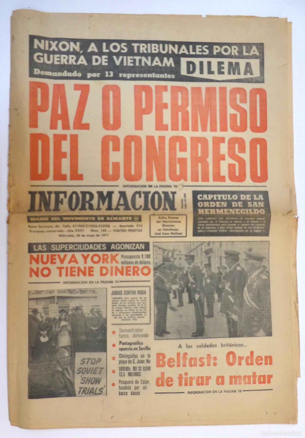 Collection Magazines and Newspapers: Diario Informaci&oacute;n de Alicante 26 Mayo 1971