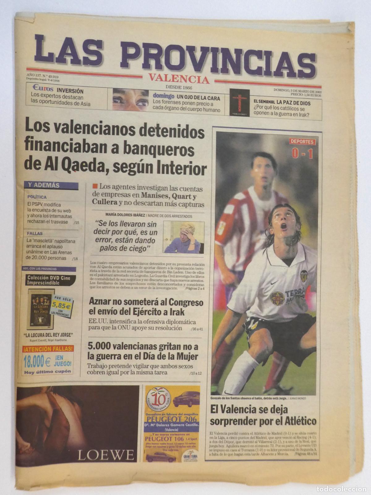 Sammeln von Zeitschriften und Zeitungen: Diario Las Provincias 9 de Marzo 2003