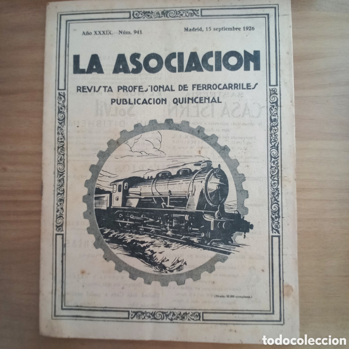 Coleccionismo de revistas y peri&oacute;dicos: LA ASOCIACION REVISTA PROFESIONAL DE FERROCARRILES SEPTIEMBRE 1926