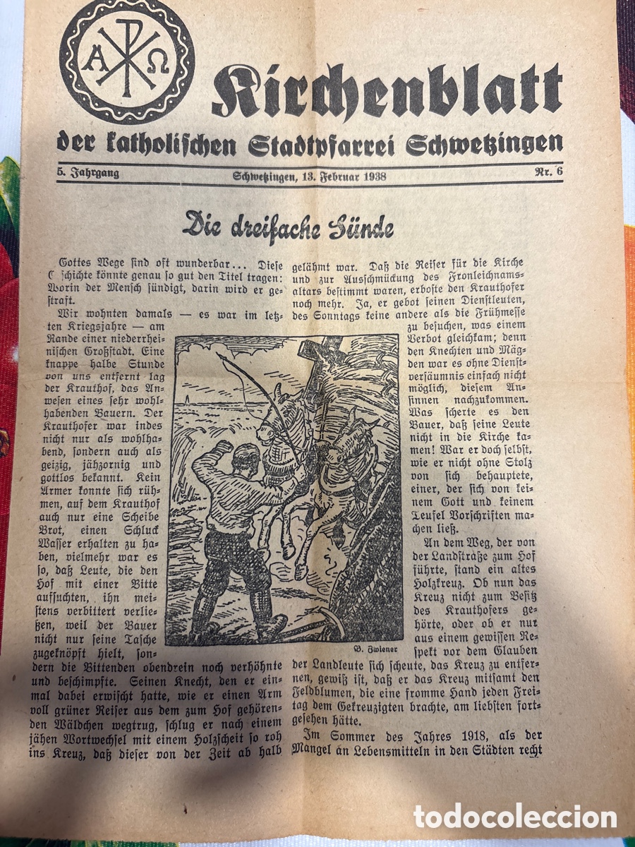 Collection Magazines and Newspapers: Kirchenblatt 1938 en buen estado