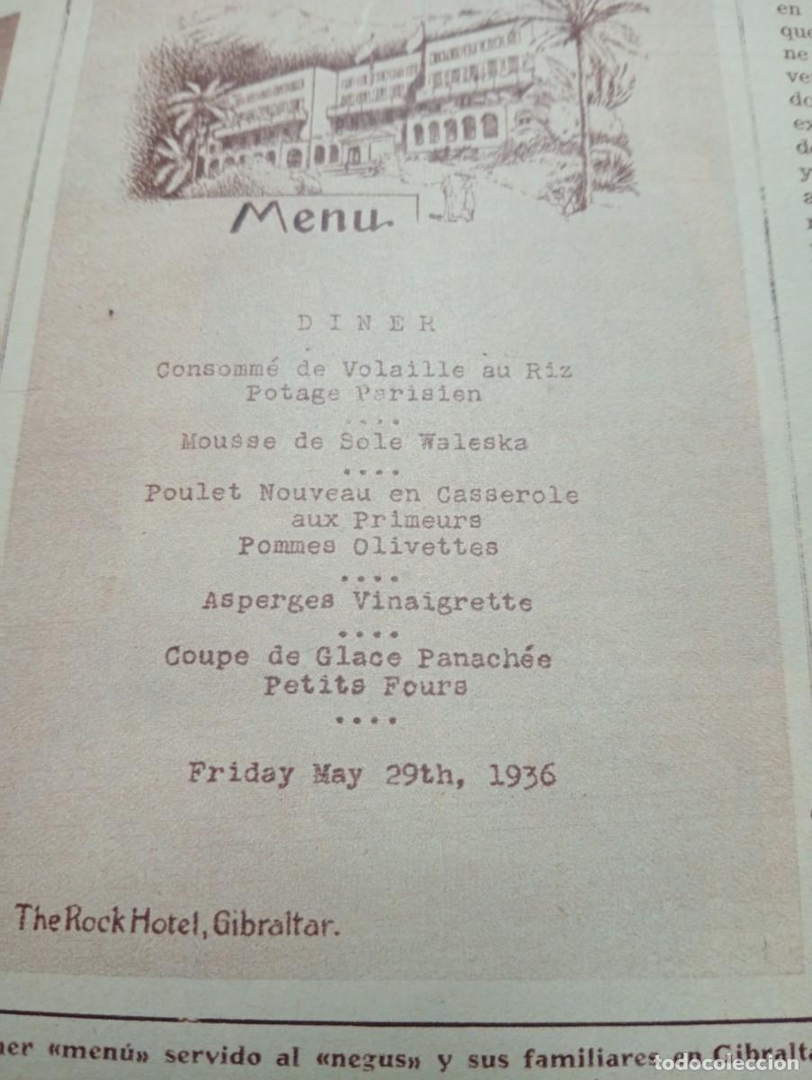 Coleccionismo de revistas y peri&oacute;dicos: REVISTA A&Ntilde;O 1936 MENU DE NEGUS EN GIBRALTAR GITANOS DE MALAGA FERNADO POO CHARITO LEONIS