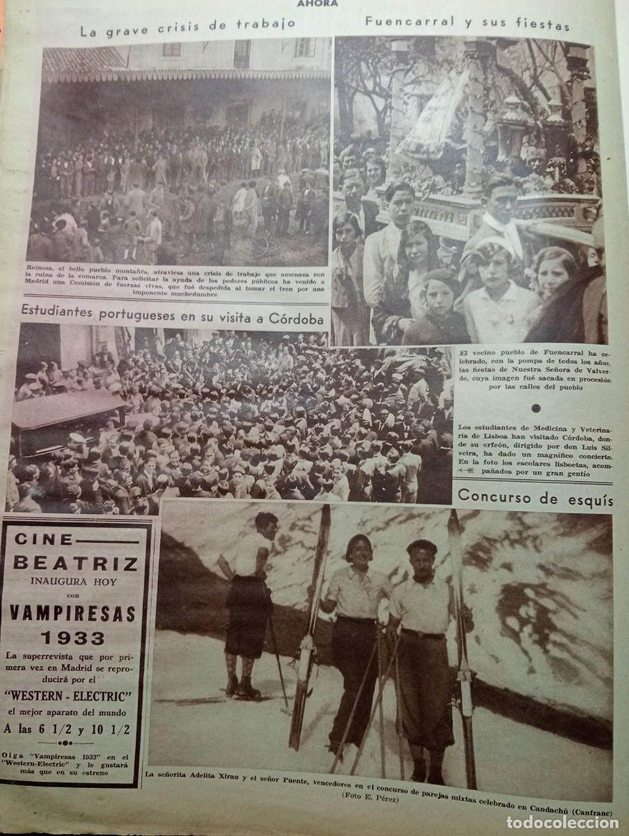 Coleccionismo de revistas y peri&oacute;dicos: PERIODICO A&Ntilde;O 1934 CRISIS EN REINOSA FIESTA EN FUENCARRAL ADELITA XIRAU ESQUI EN CANDANCHU CANFRANC