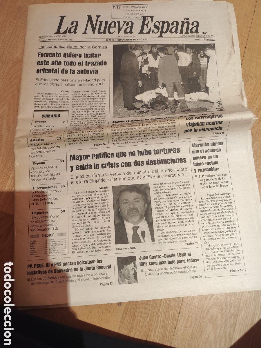 Coleccionismo de revistas y peri&oacute;dicos: Peri&oacute;dico La Nueva Espa&ntilde;a Asturias 1997 Anuncios vintage telefonica