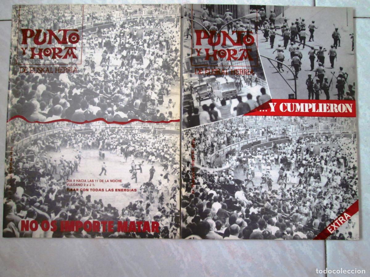 Coleccionismo de revistas y peri&oacute;dicos: 2 REVISTA PUNTO Y HORA DE EUSKAL HERRIA - N&ordm; 96 Y EXTRA N&ordm; 97 - SUCESOS PAMPLONA SAN FERMIN 1978