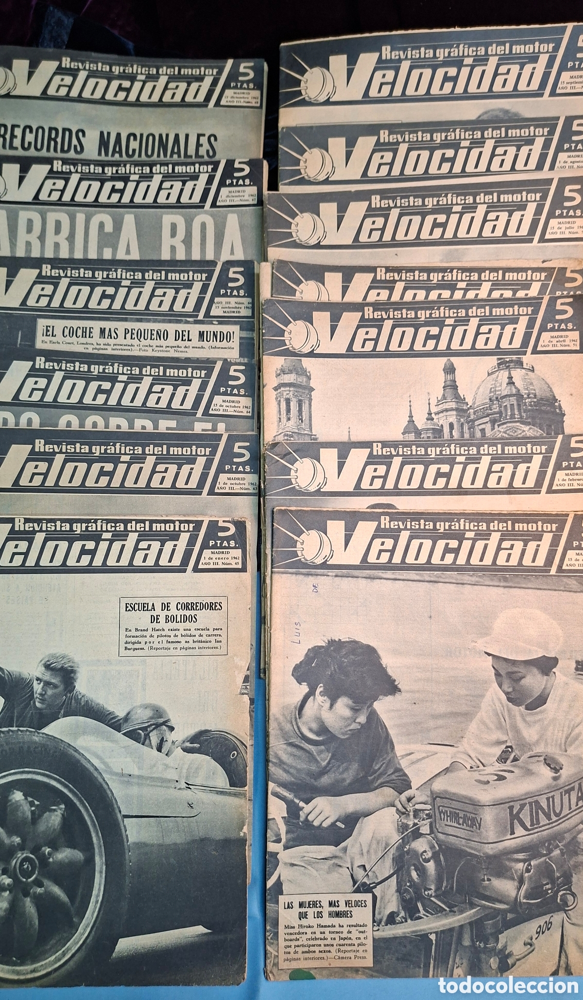 Coleccionismo de revistas y peri&oacute;dicos: Lote de 16 revistas &ldquo;Velocidad&rdquo; (1962)