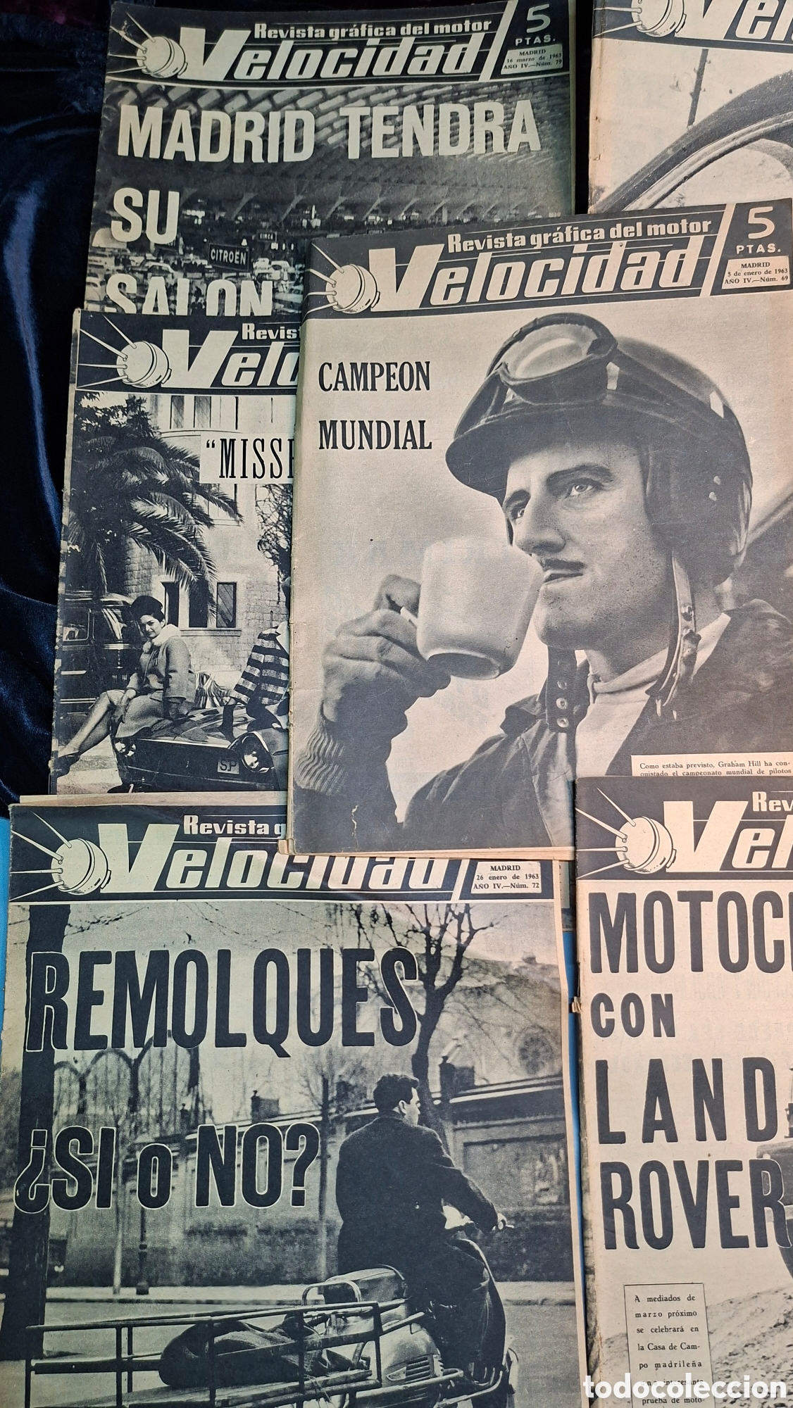 Coleccionismo de revistas y peri&oacute;dicos: Lote de 7 revistas &ldquo;Velocidad &ndash; Revista gr&aacute;fica del motor&rdquo;, a&ntilde;o 1963