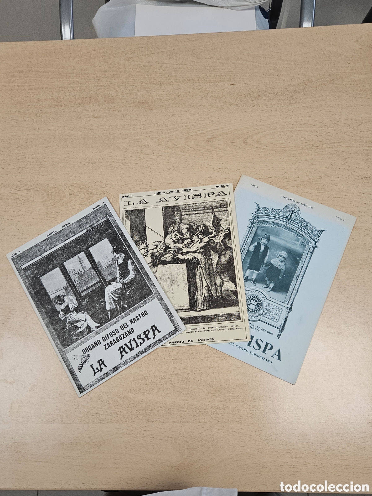Coleccionismo de revistas y peri&oacute;dicos: La avispa, revista del rastro de Zaragoza.&nbsp; Nueve numeros (colecci&oacute;n completa), 1988-89
