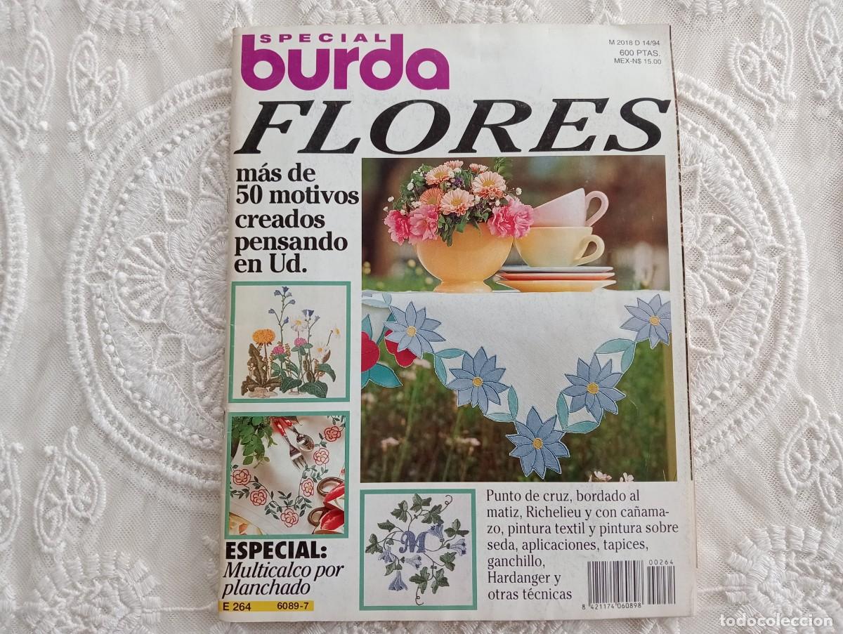 Coleccionismo de revistas y peri&oacute;dicos: BURDA ESPECIAL FLORES 1994 &ndash; 38 modelos de bordado, punto de cruz, crochet y m&aacute;s