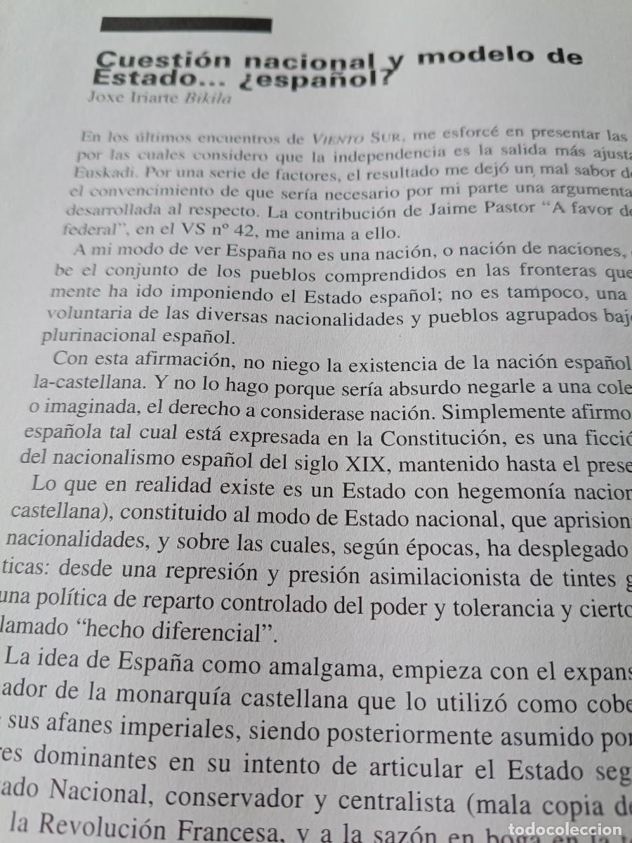 Coleccionismo de revistas y peri&oacute;dicos: CUESTI&Oacute;N NACIONAL Y MODELO DE ESTADO...&iquest;ESPA&Ntilde;OL?. 11 P&Aacute;GS. DE REVISTA VIENTO SUR 1999