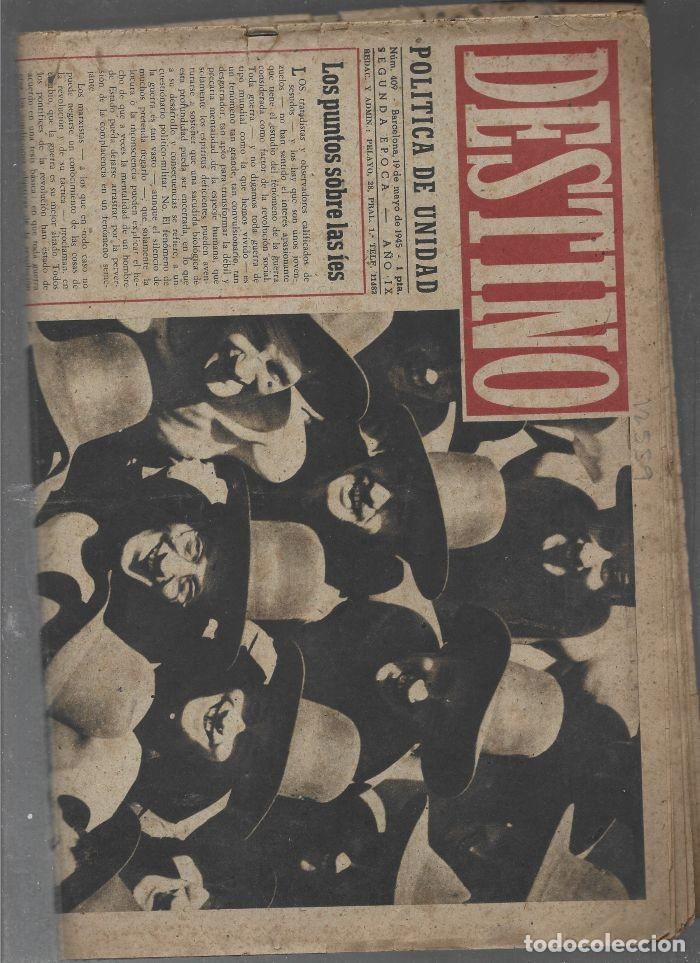 Coleccionismo de revistas y peri&oacute;dicos: revista DESTINO 19 mayo 1945 buen estado doblado por la mitad 12 euros