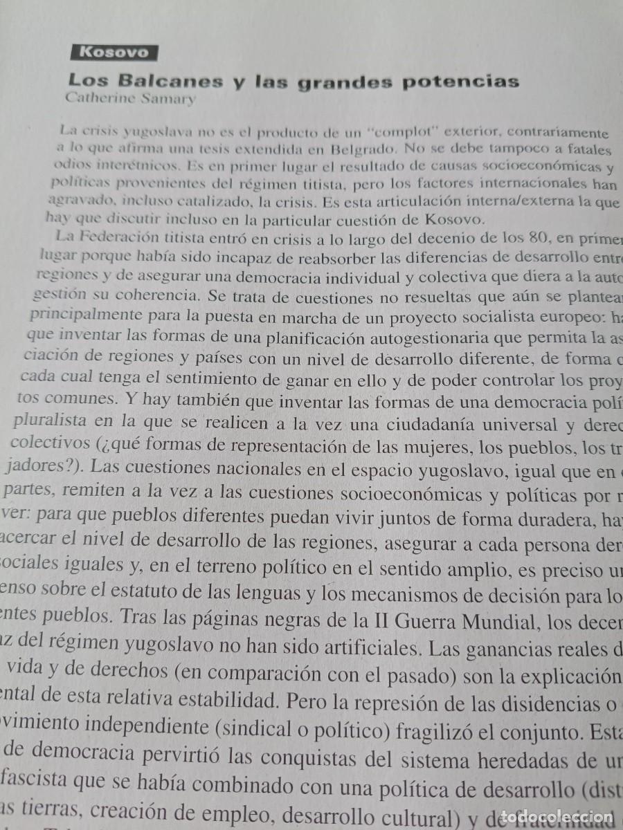Coleccionismo de revistas y peri&oacute;dicos: KOSOVO, ORIGENES DEL CONFLICTO DE LOS BALCANES Y GRANDES POTENCIAS 10 PAG DE REVISTA VIENTO SUR 1999