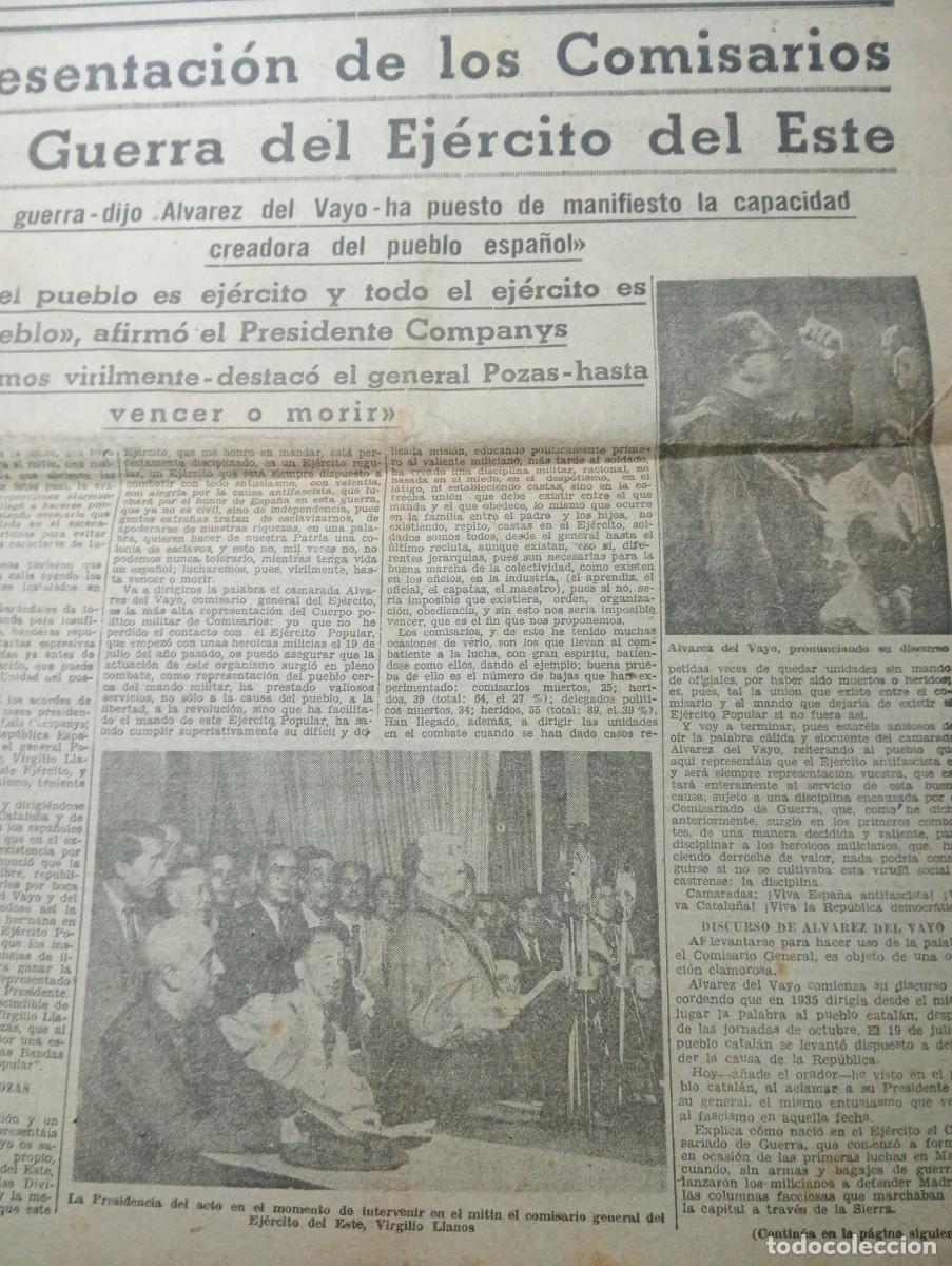 Coleccionismo de revistas y peri&oacute;dicos: PERIODICO A&Ntilde;O 1937 GUERRA CIVIL GENERAL POZAS ALVAREZ DE VAYO VIRGILIO LLANOS RAFAEL VIDIELLA