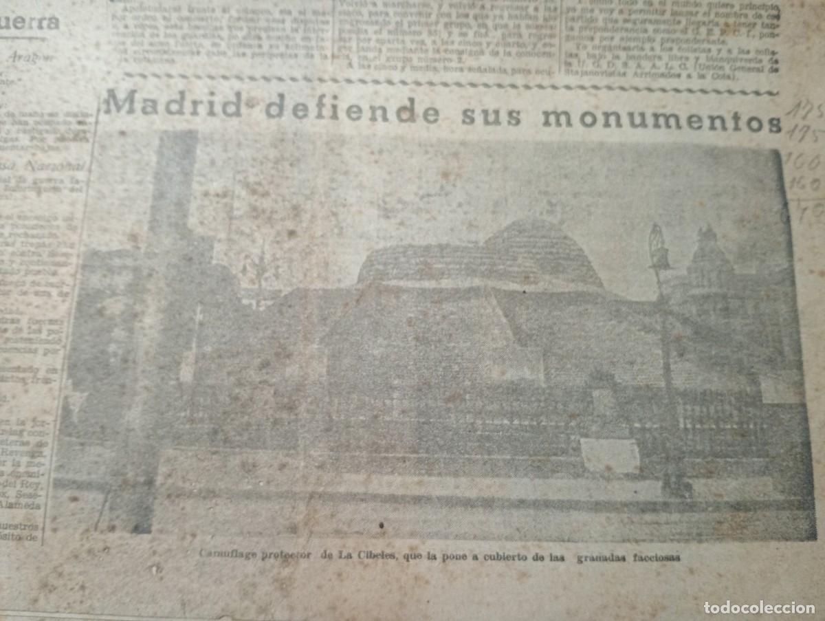 Coleccionismo de revistas y peri&oacute;dicos: PERIODICO A&Ntilde;O 1937 GUERRA CIVIL FORTIFICACION PROTECCION DE LA CIBELES DE MADRID