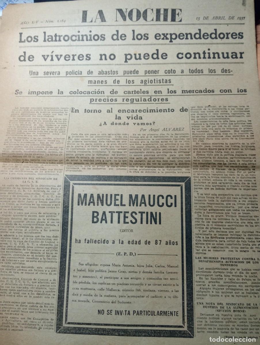 Coleccionismo de revistas y peri&oacute;dicos: PERIODICO A&Ntilde;O 1937 GUERRA CIVIL SECTOR DEL JARAMA ESTRAPERLO MERCADO NEGRO DE VIVERES