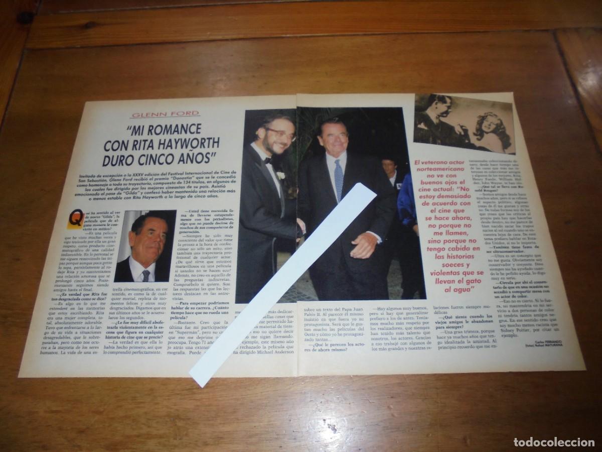 Coleccionismo de revistas y peri&oacute;dicos: CLIPPING 1987: GLEEN FORD. CARICATURA BRIGITTE NIELSEN. CAYETANO Y KATIA.