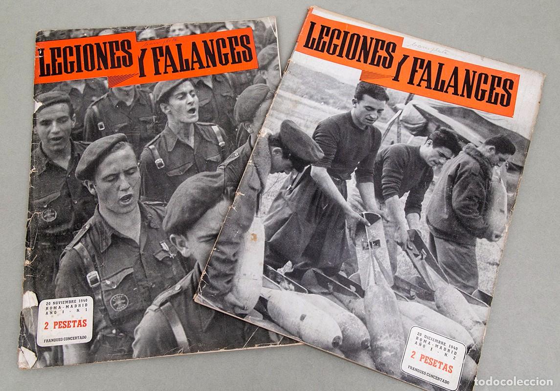 Coleccionismo de revistas y peri&oacute;dicos: LEGIONES Y FALANGES - NUMS. 1 Y 2 - 1940