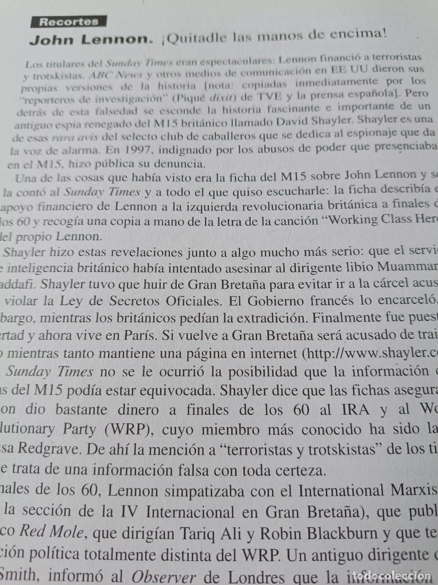 Coleccionismo de revistas y peri&oacute;dicos: &iquest;DIO LENNON DINERO AL IRA Y LOS TROTSKISTAS BRIT&Aacute;NICOS? ARTICULO 2 P&Aacute;GS. DE REVISTA VIENTO SUR 2000