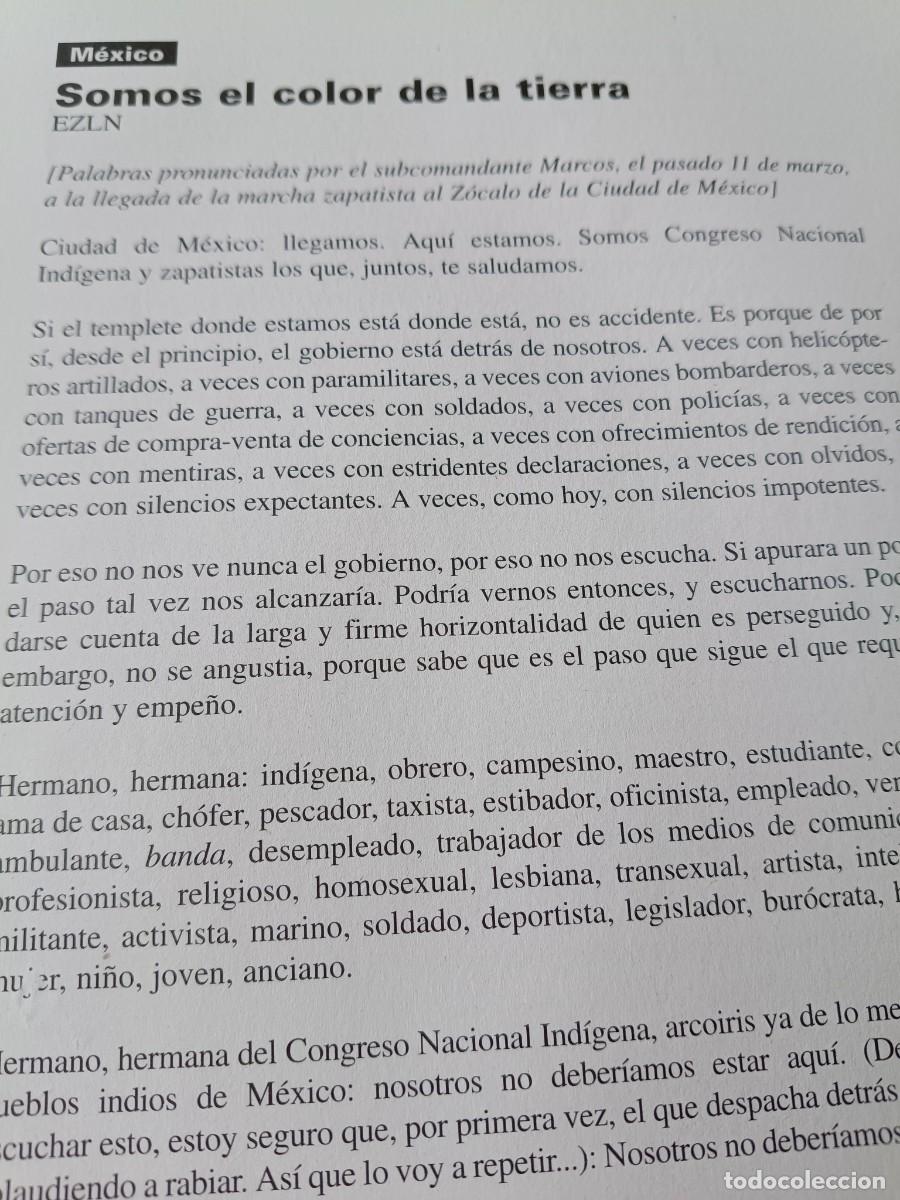 Coleccionismo de revistas y peri&oacute;dicos: DISCURSO DEL SUBCOMANDANTE MARCOS AL FINAL DE LA MARCHA ZAPATISTA 5 P&Aacute;GS. DE REVISTA VIENTO SUR 2001