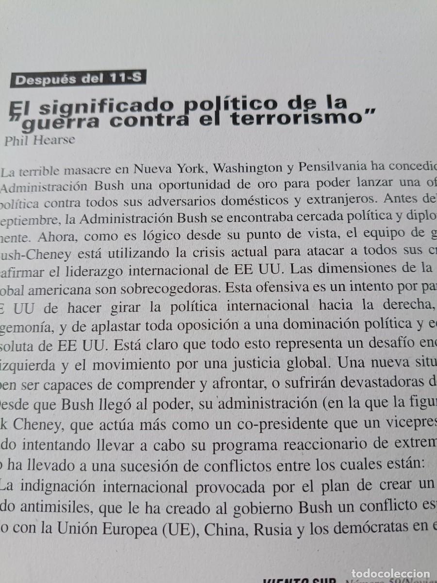 Collezionismo di Riviste e Giornali: SIGNIFICADO DE LA GUERRA CONTRA EL TERRORISMO DESPU&Eacute;S DEL 11-S. 17 P&Aacute;GS. DE REVISTA VIENTO SUR 2001