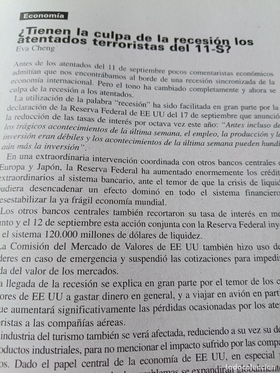 Collectionnisme de Revues et Journaux: INFLUENCIA DE LOS ATENTADOS DEL 11-S EN LA CRISIS ECON&Oacute;MICA. 5 P&Aacute;GS. DE REVISTA VIENTO SUR 2001
