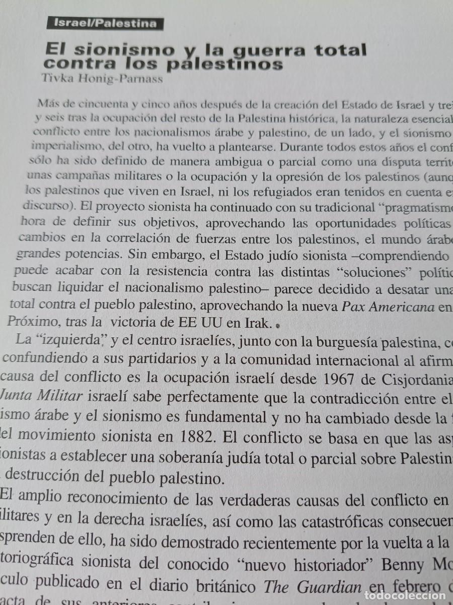 Coleccionismo de revistas y peri&oacute;dicos: HISTORIA DEL SIONISMO Y LA GUERRA TOTAL CONTRA LOS PALESTINOS. 14 P&Aacute;GS. DE REVISTA VIENTO SUR 2003