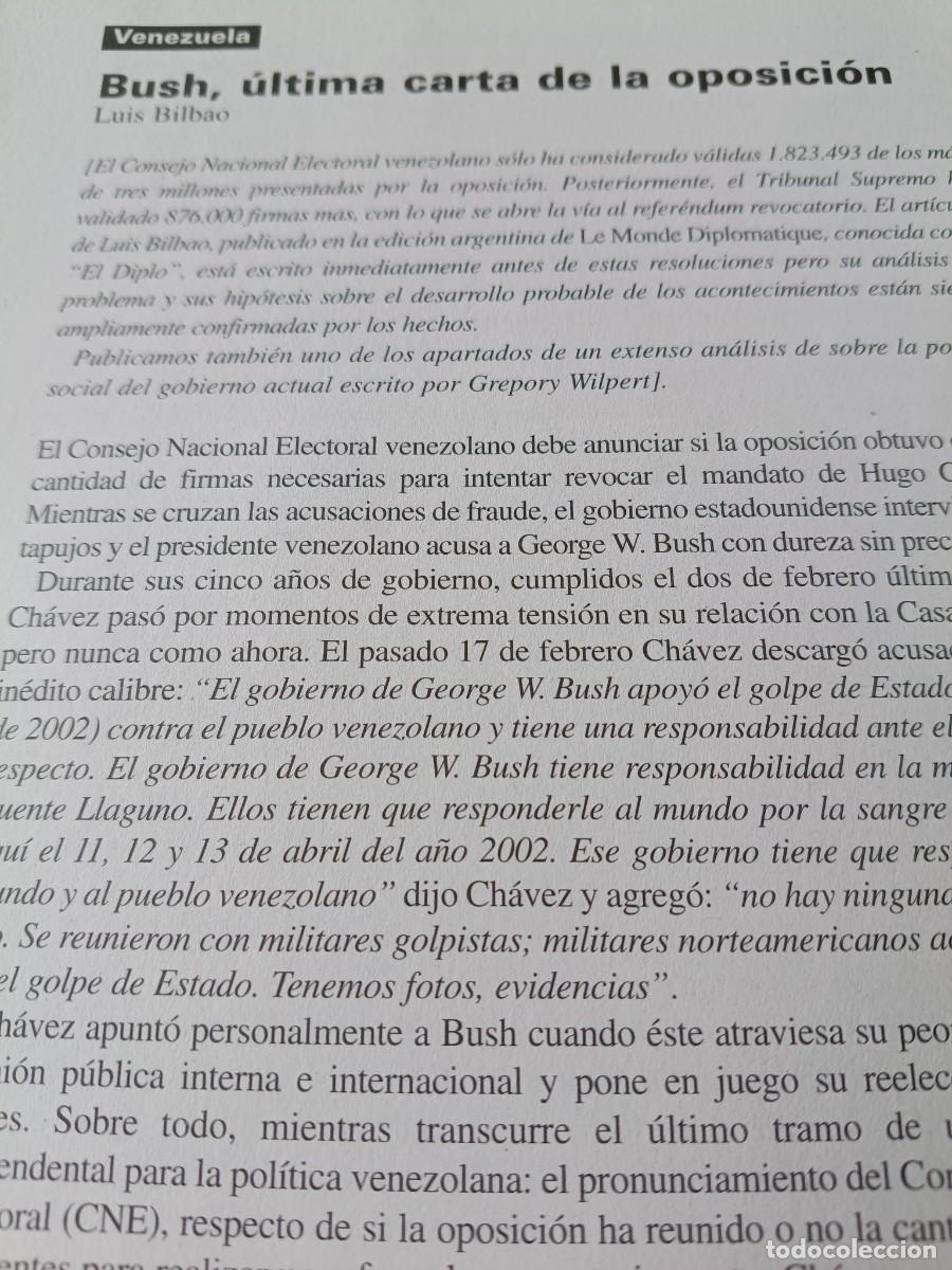 Coleccionismo de revistas y peri&oacute;dicos: VENEZUELA CR&Iacute;TICA DE LA OPOSICI&Oacute;N Y POL&Iacute;TICAS ANTI-POBREZA DE CH&Aacute;VEZ 7 P&Aacute;GS. REVISTA VIENTO SUR 2004