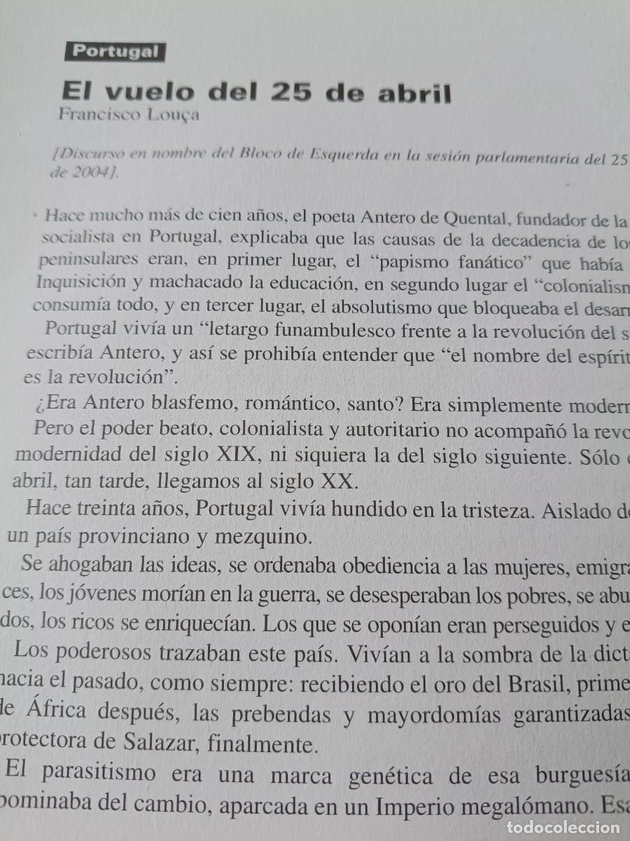 Coleccionismo de revistas y peri&oacute;dicos: PORTUGAL, 30 A&Ntilde;OS DEL 25 DE ABRIL VISTO POR EL BLOCO DE ESQUERDA. 4 P&Aacute;GS. DE REVISTA VIENTO SUR 2004