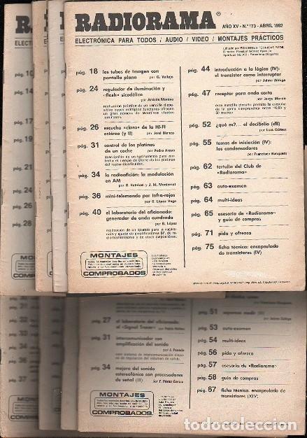Coleccionismo de revistas y peri&oacute;dicos: REVISTA RADIORAMA N&ordm;: 173,175,179,183,184,192,193,194 A&Ntilde;O 1982,83,84 -0,15 EUROS UNIDAD- A-ELECT-453