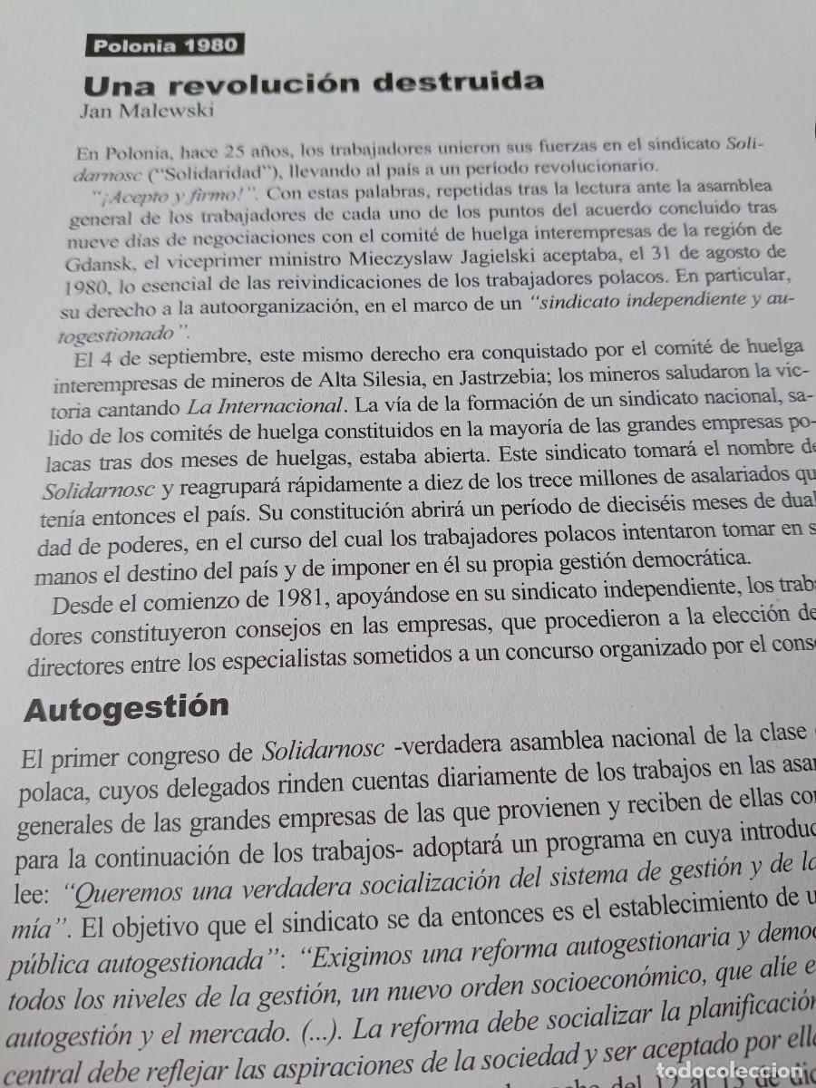 Coleccionismo de revistas y peri&oacute;dicos: POLONIA 1980, REVOLUCI&Oacute;N DESTRUIDA. SOLIDARNOSC, CONSEJOS OBREROS. 7 P&Aacute;GS. REVISTA VIENTO SUR 2005