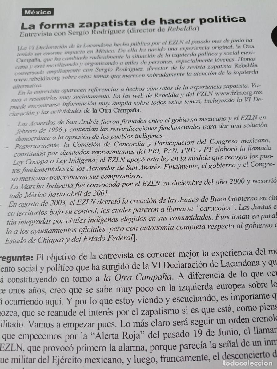 Coleccionismo de revistas y peri&oacute;dicos: M&Eacute;XICO: LA FORMA ZAPATISTA DE HACER POL&Iacute;TICA. 10 P&Aacute;GS. REVISTA VIENTO SUR 2005
