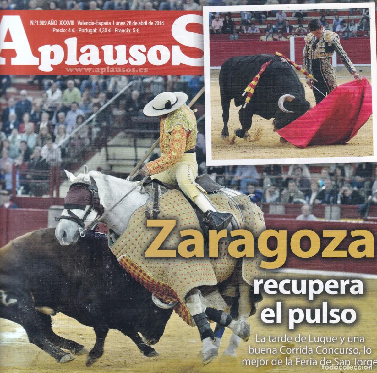 Coleccionismo de revistas y peri&oacute;dicos: REVISTA APLAUSOS - N&ordm; 1909 / LUNES, 28 DE ABRIL DE 2014 - TAUROMAQUIA
