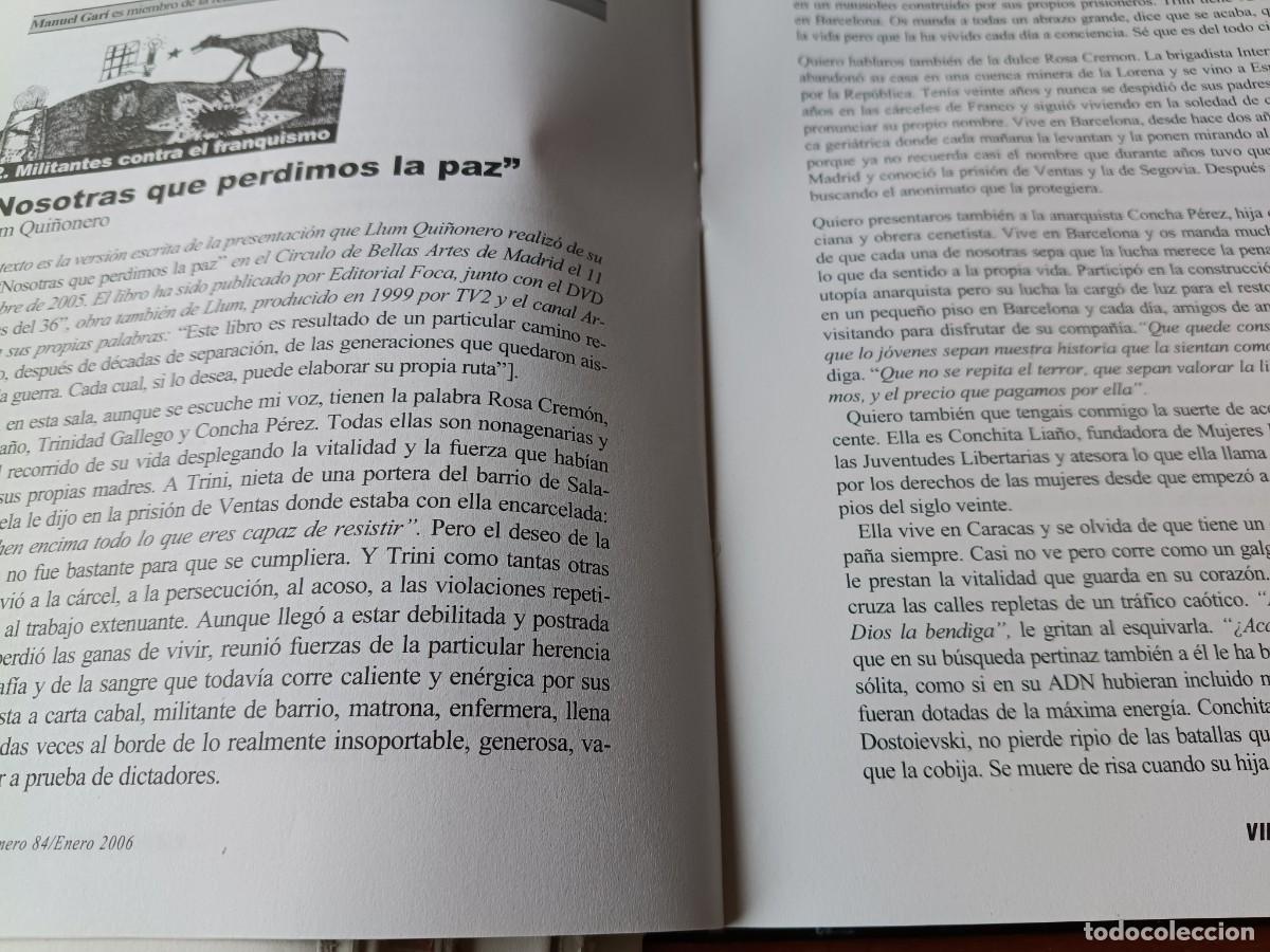 Coleccionismo de revistas y peri&oacute;dicos: MUJERES CONTRA EL FRANQUISMO, NOSOTRAS QUE PERDIMOS LA PAZ. 4 P&Aacute;GS. DE REVISTA VIENTO SUR 2006