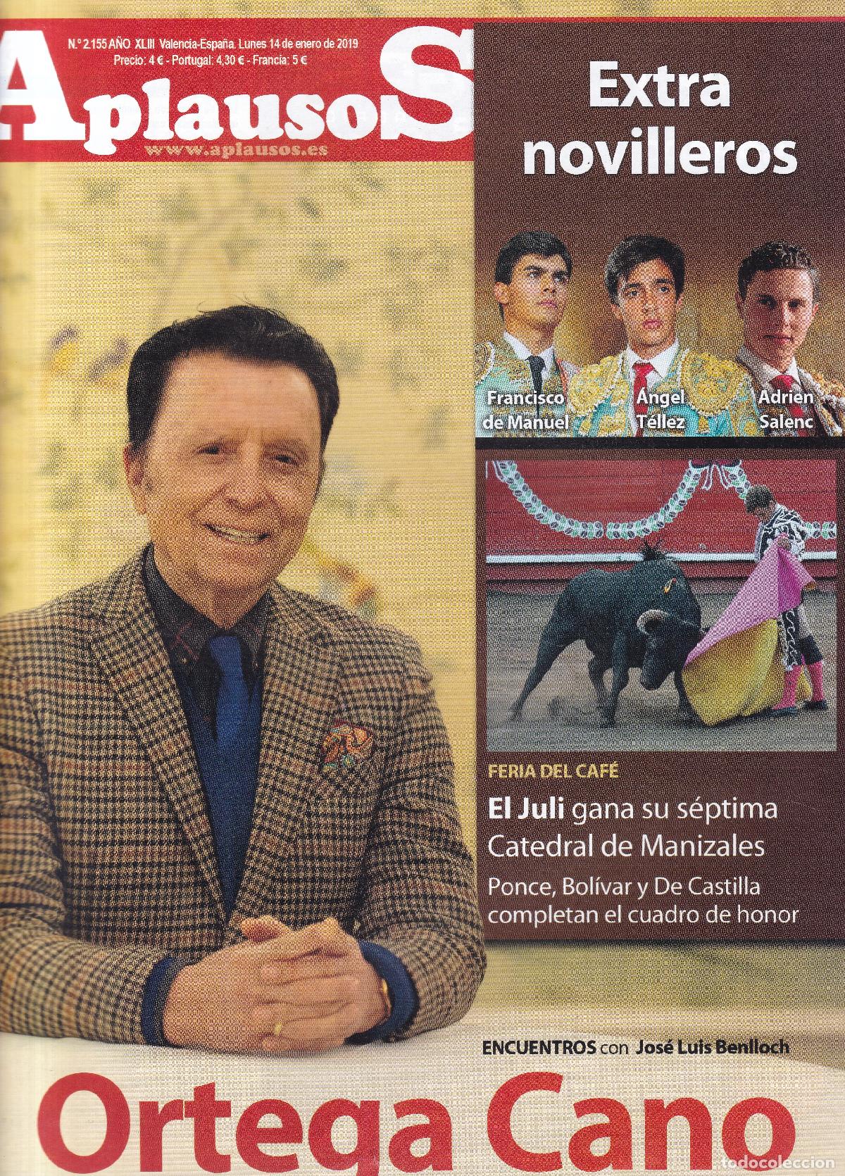 Coleccionismo de revistas y peri&oacute;dicos: REVISTA APLAUSOS - N&ordm; 2155 / LUNES, 14 DE ENERO DE 2019 - TAUROMAQUIA