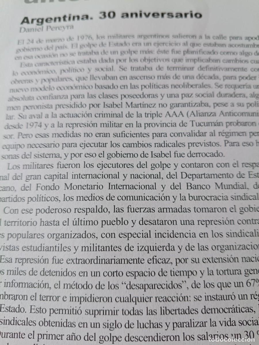 Coleccionismo de revistas y peri&oacute;dicos: ARGENTINA: 30 A&Ntilde;OS DEL GOLPE, ANTECEDENTES Y CONSECUENCIAS. 6 P&Aacute;GS. REVISTA VIENTO SUR 2006