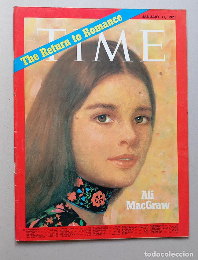 Coleccionismo de revistas y peri&oacute;dicos: The Return to Romance. Ali MacGraw. Time January 11, 1971