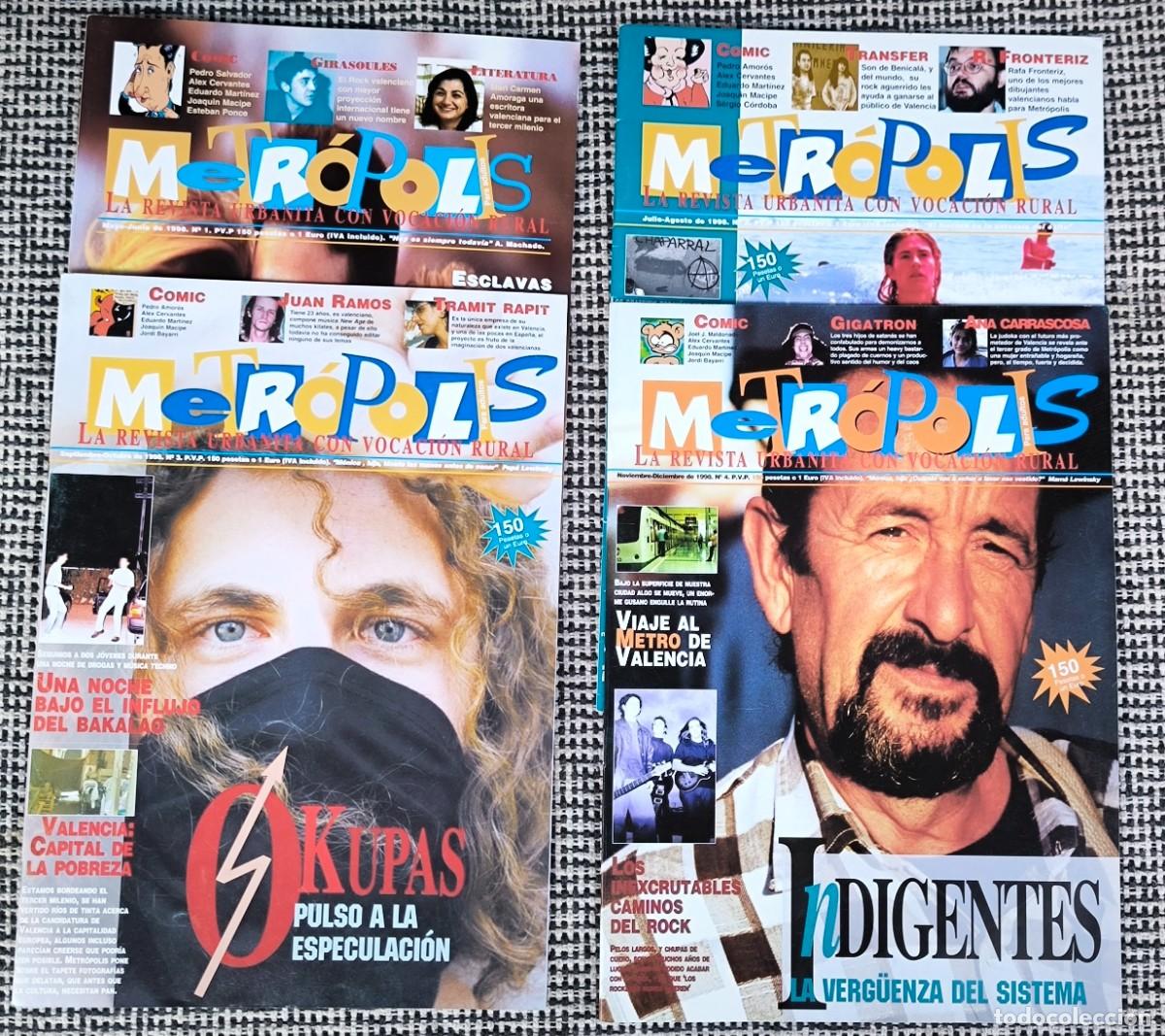 Coleccionismo de revistas y peri&oacute;dicos: METROPOLIS 1 2 3 4 Lote - Revista alternativa independiente Valencia 1998