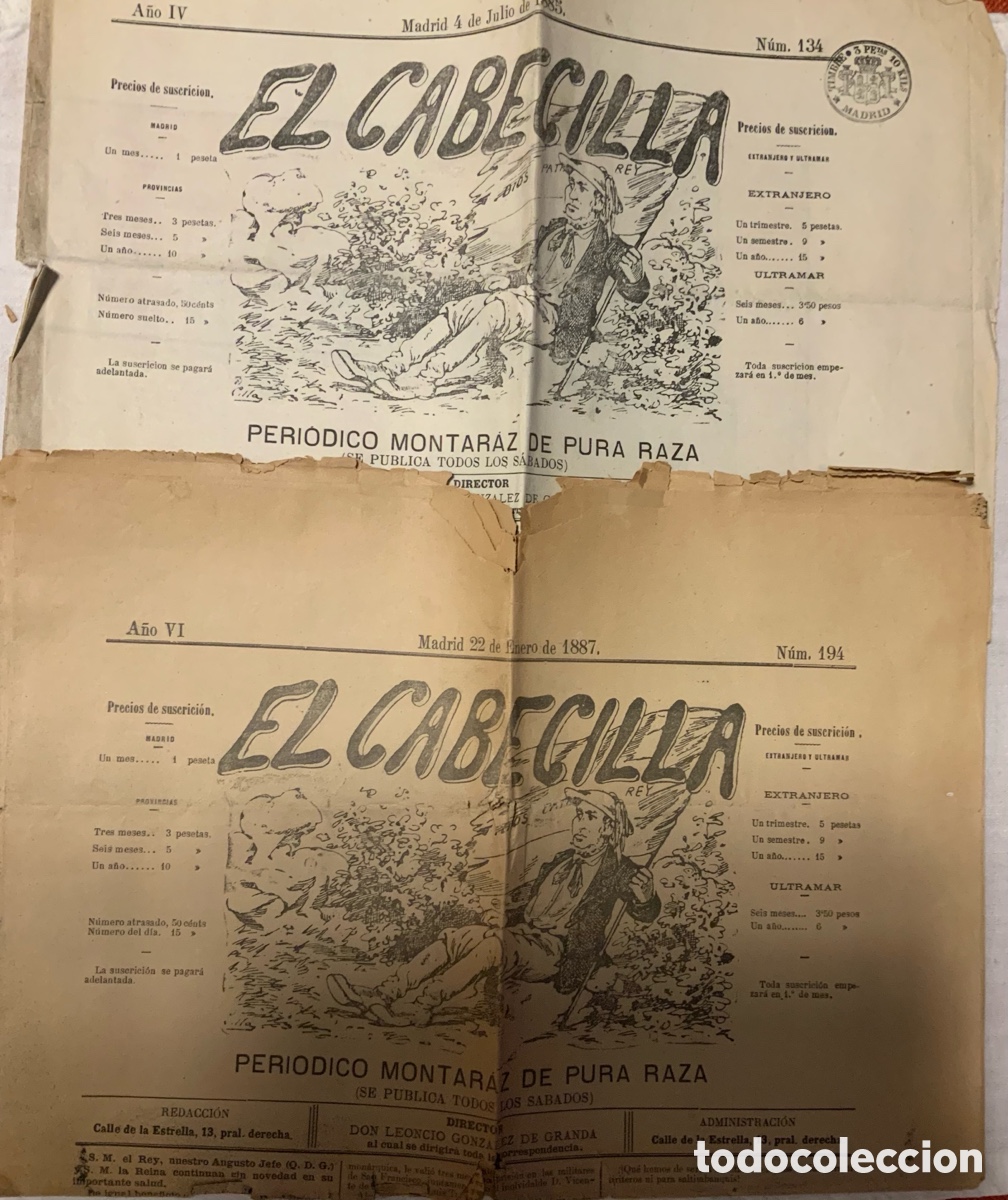 Coleccionismo de revistas y peri&oacute;dicos: El Cabecilla, n&deg;134 y 194