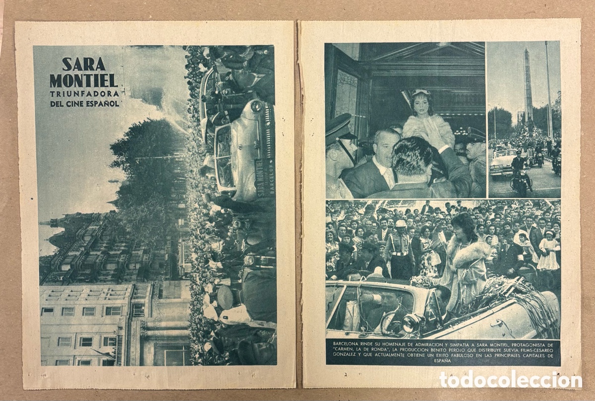 Coleccionismo de revistas y peri&oacute;dicos: SARA MONTIEL TRIUNFADORA CINE ESPA&Ntilde;OL. 2 P&Aacute;GINAS PERI&Oacute;DICO ABC DE 1959..