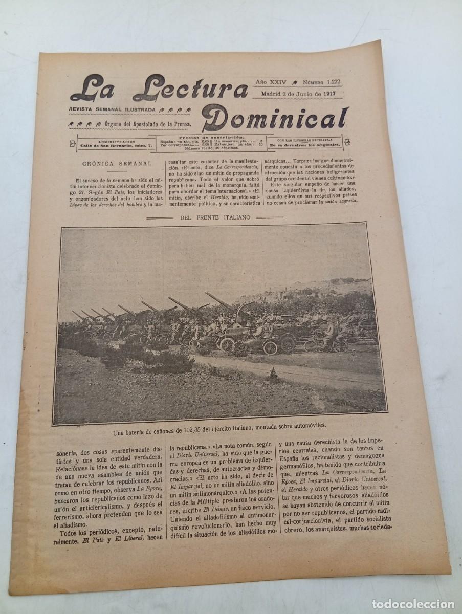 Coleccionismo de revistas y peri&oacute;dicos: LECTURA DOMINICAL. A&Ntilde;O XXIV. N&ordm; 1222. A&Ntilde;O 1917. DEL FRENTE ITALIANO. SOLDADOS BRITANICOS CON... LEER